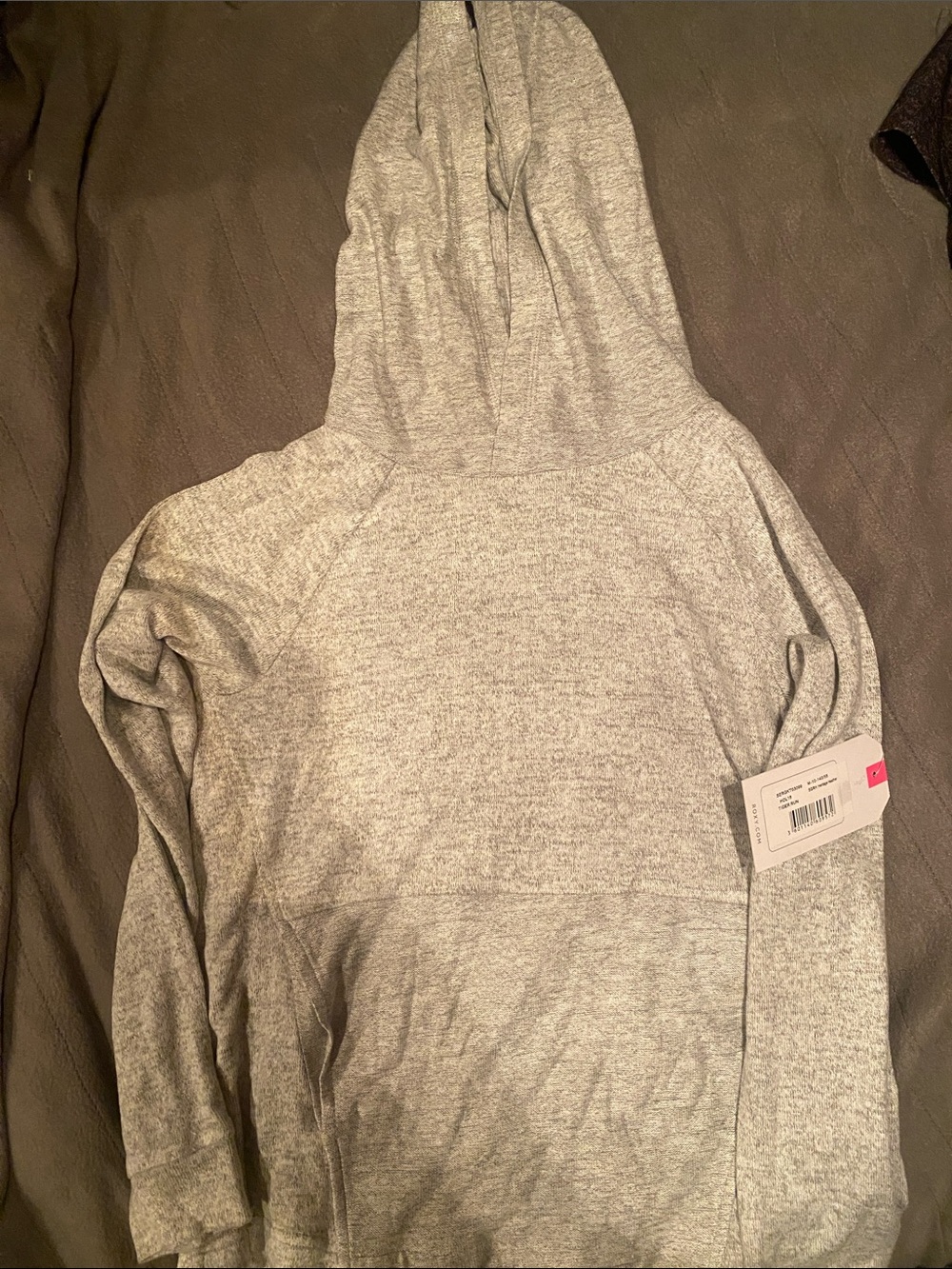 Roxy Women's Light Gray Hooded Pullover Sweatshirt